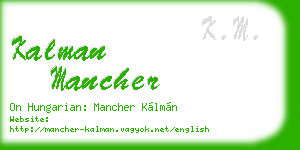 kalman mancher business card